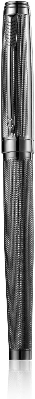 Rollerball Pen for Men Women Luxury Metal Executive Pens Home Office Use with 2 Extra Refills Black Ink 0.7mm G2(gray)