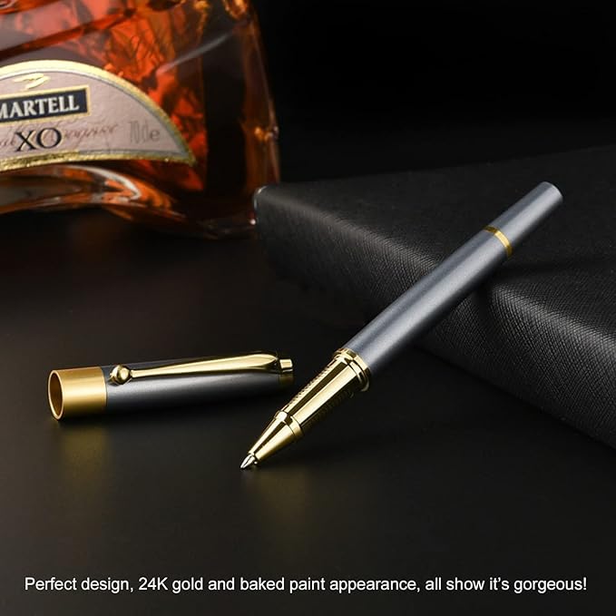 YIVONKA Ballpoint Pen Black Refill,Luxury Ballpoint Line width 0.5mm,Best Ball Pen Gift Set for Men & Women Professional Executive,Office,Nice BallPens Classy Gift Box (2 Blue)