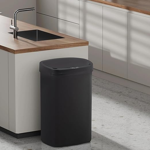 PayLessHere 13 Gallon Trash Can Kitchen Trash Can Automatic Garbage Can with Lid Touch Free High-Capacity Motion Sensor for Kitchen Bedroom Bathroom Office Wateproof Trash Bin (3, Black)