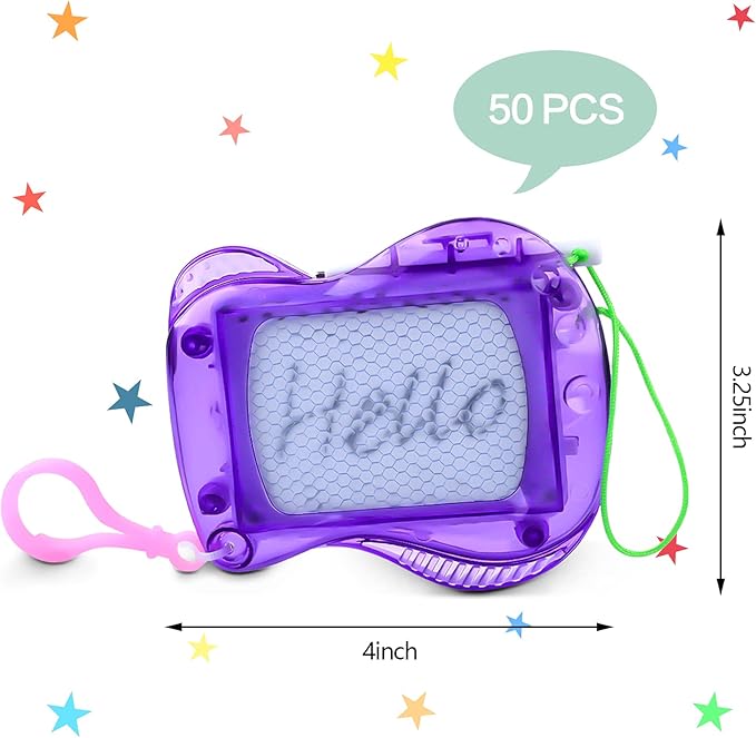 Outus 50 Pieces Mini Magnetic Drawing Board Doodle Board Set with Pen Keychain 3 Colors Drawing Painting Sketch Pad for Birthday Party Favor Classroom Supply