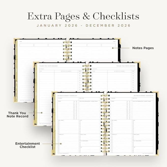Day Designer 2026 Weekly Planner – Premium Planner for Stylish Organization. Combines Weekly & Monthly Calendars, Daily Schedule, Notes Pages, Goal Setting, Stickers, Pocket & More. Elegant Laminated Cover with Gold Accents (Painted Leopard Design - 2026)