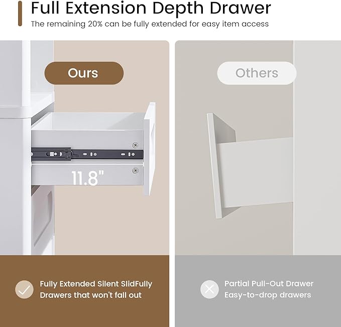 Bookcase with 4 Drawers, 72.1" Tall Bookshelf with 3 Storage Shelves, Large Bookshelves Cabinet for Living Room, Bedroom, Home Office (White)