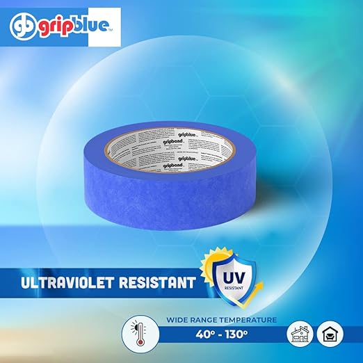 Blue Painters Tape 1.5 Inch Wide, 1 Roll Masking Tape - Perfect for Precise Lines on Walls & Trim, Multi-Surface, Residue-Free, Easy Removal - Ideal for Indoor & Outdoor Use, 1.41in x 60yds