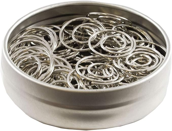 JAM PAPER Circular Paper Clips - Round Paperclips - Silver - 50/Pack