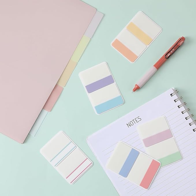 Sticky Index Tabs Book Page - 500Pcs 2 Inch Writable Colored Pages Markers, Repositionable File Tab Flags Labels Self Adhesive Reading Divider Sticker for Books, Binders, Notebook Files Folders,Pastel