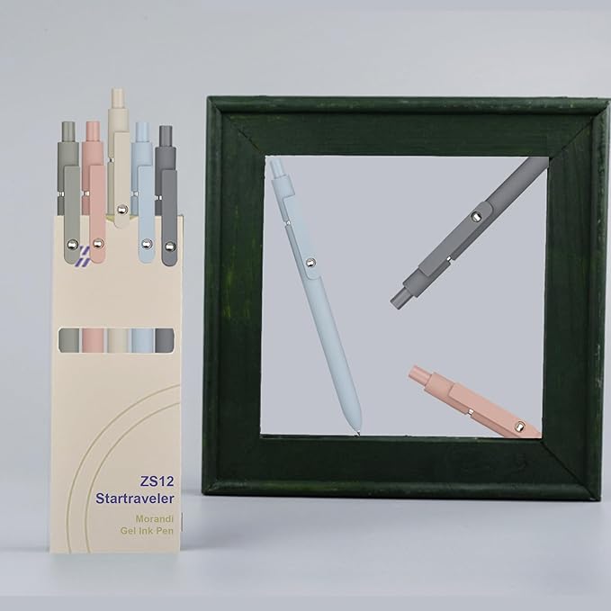 VICO Gel Pens, 10 Pack 0.5mm Black Ink - Quick-Dry Fine Point Pens, Cute Aesthetic High-End Design for Smooth Writing, Journaling, School, Office, Gifts for Women & Men