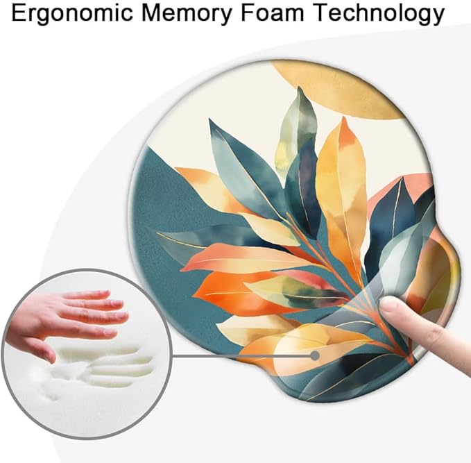 Ergonomic Mouse Pad with Wrist Support,Mouse Pad with Wrist Rest,Relieve Wrist Pain Mousepad Non-Slip Rubber Base,Mouse Pads for Desk,Computers,Laptop,Office,Home,Accessories Aesthetic Art