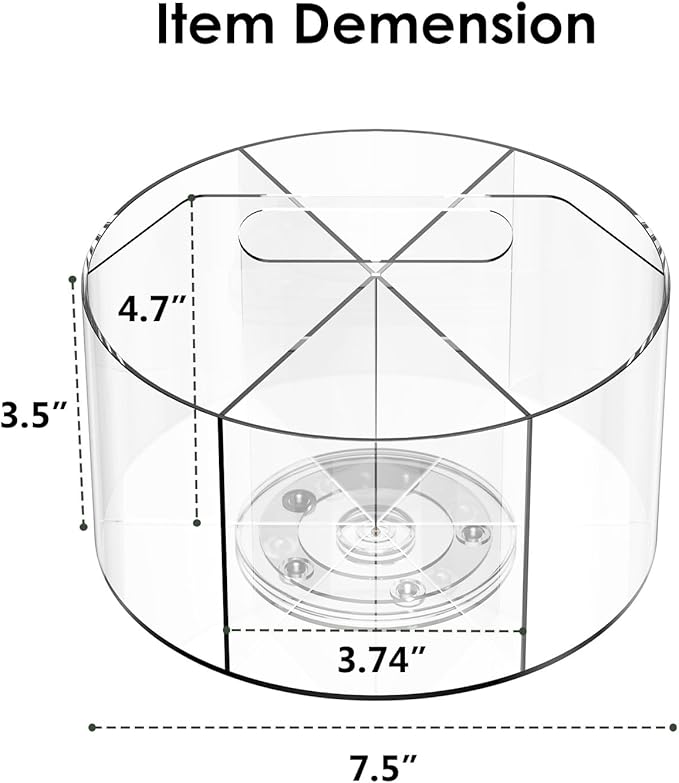 Desk Pen Holder, 360 Degree Acrylic Rotating Pencil Organizer for Kid Crayon Marker, Office Supply Accessory Organizer Rotating Organization for Desktop, Kitchen, Makeup, Vanity