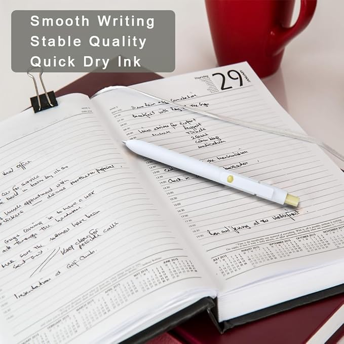 VICO Gel Pens, 5 Pcs 0.5mm Quick Dry Black Ink Pen Fine Point Smooth Writing Pens, Aesthetic Cute Office School Supplies Gifts for Women Men, High-End Series for Journaling Note Taking