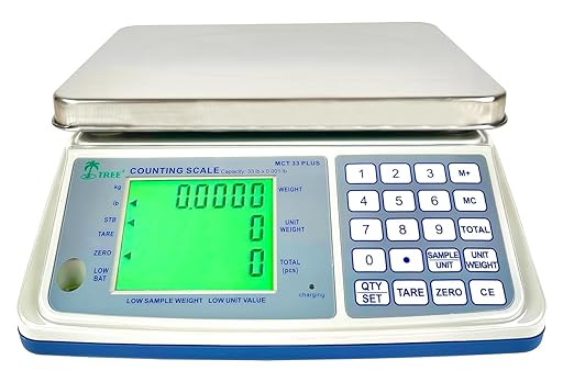 TREE MCT 16 Plus MID Counting Scale - 16 LB Capacity, 0.0005 LB Accuracy, LCD Display, for Precise Inventory Counting in Laboratories & Businesses