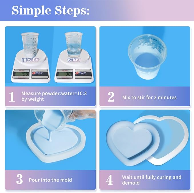 OSBANG Plaster Casting Powder 3000G/105 OZ, Water Activated Fast Curing Kit, 20–30 Min Demold, Beginner Friendly Material for Resin Molds, Crafts & DIY Art