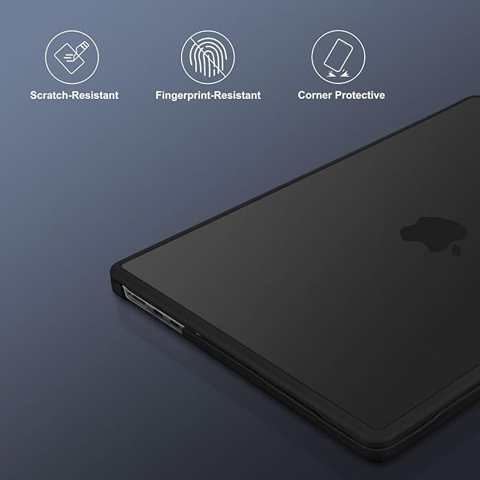 MOSISO Compatible with MacBook Air 13 inch Case 2025-2022 M4 A3240 M3 A3113 M2 A2681, Soft TPU Frame Bumper Anti-Cracking Hard Case&Keyboard Skin&Screen Film for MacBook Air 13.6 inch, Black