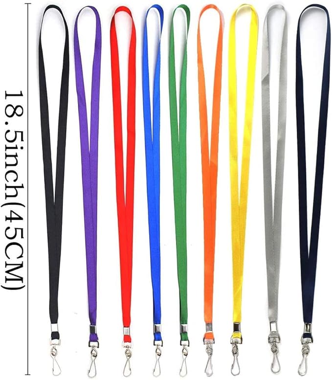 Beebel Red Lanyards 100 Pcs Lanyard for Id Badges Flat Lanyard with Badge Clip with J-Hook