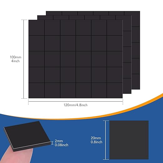 DIYMAG Adhesive Magnetic Squares, Flexible Sticky Magnetics Tape (Each 20x20x2mm), Magnet Sheets with Adhesives for Crafts, Photos and Storage, Easy to Peel & Stick-70Pcs