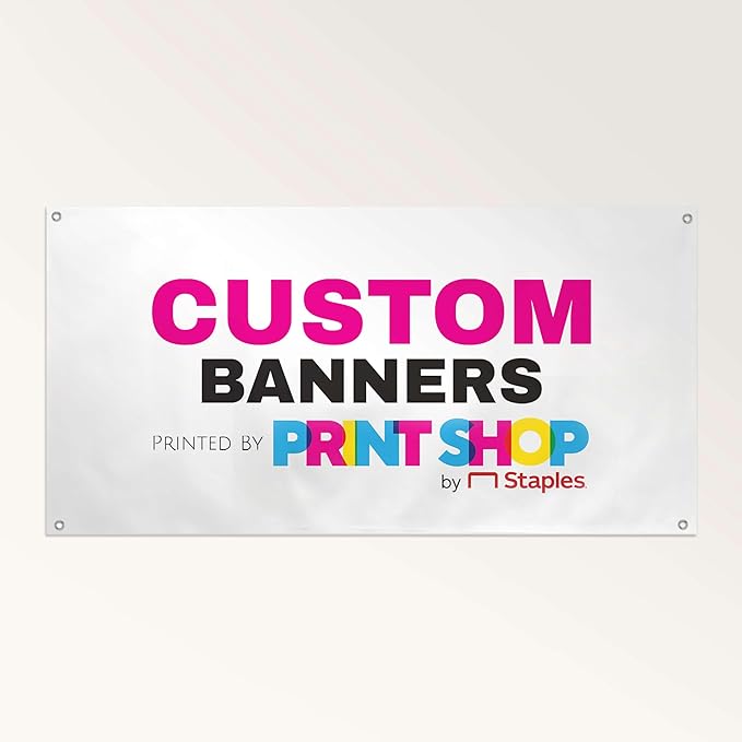 Staples Custom Scrim Vinyl Banner - 96W" x 36L" Quote Banner with 4 Grommets - Durable Outdoor Sign for Events, Promotions, and Business Advertising (Light)