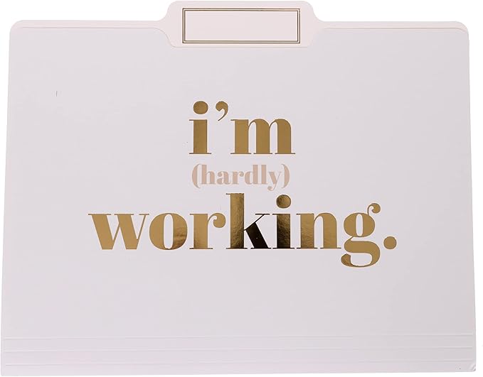 Graphique Designer “I’m Busy” File Folders | Set of 9 (3 Designs) | Letter Size Organizers | Decorative Office Supplies | Durable Coated Cardstock | Gold Foil Lettering| 1/3-Cut Tabs