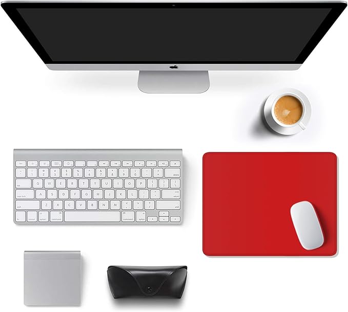 Auhoahsil Red Mouse Pad, 12 x 10 Inch Square Mousepad, 3mm Thick Rubber Mouse Mat with Pretty Design, Premium-Textured Non-Slip for Gaming Work Office Wireless Mouse Men Women