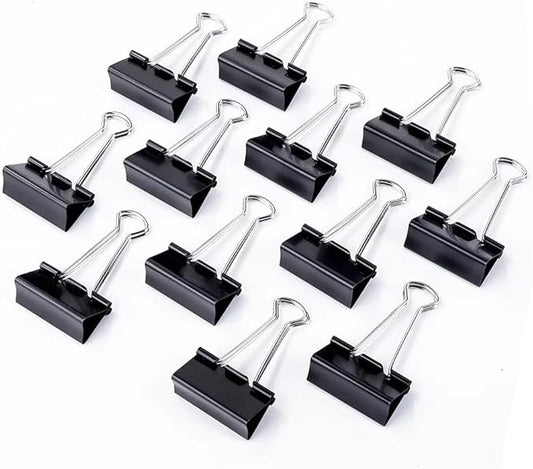 100 Pack Medium Binder Clips, Standard 32mm/1.25 in Binder, Durable Medium Black Binder Clips Bulk, Office Binder Supplies, Paper Binders, Metal Binders for Filing, Office, School, Home