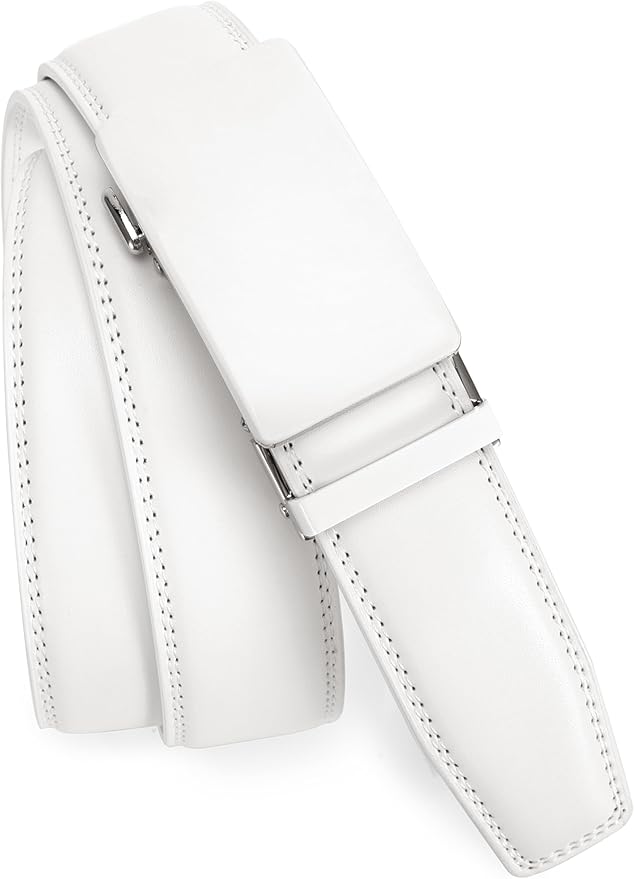 CHAOREN Mens Belt - Mens Ratchet Belt Leather 1 3/8" for Dress Pant - Micro Adjustable Belt Fit Everywhere