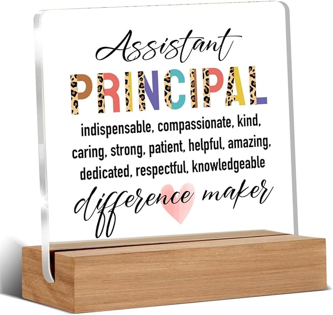 Assistant Principal Gifts for Women Men, Assistant Principal Appreciation Gifts Back to School, Unique Office Decorative Signs Plaque for Desk