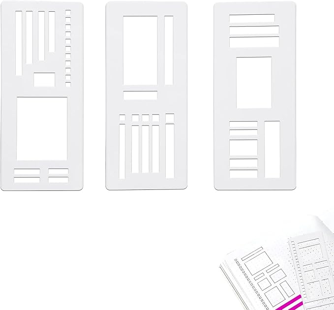 Handmade Flexible Record Template, Reusable Flexible Planner Stencils for Dot Grid Journaling, Calendar, Checklists, Scrapbooking & DIY Craft Supplies (C)