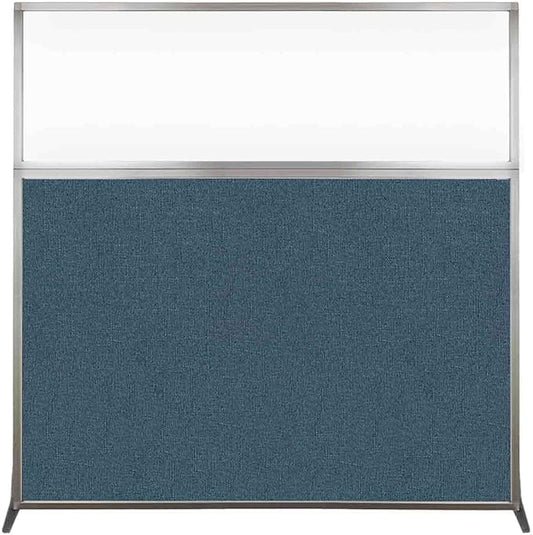 Versare Hush Screen Portable Room Divider | Workstation Wall Divider | Freestanding Privacy Hush Panels | Clear Windows | Fabric Office Divider Screen | Great for Room Separation