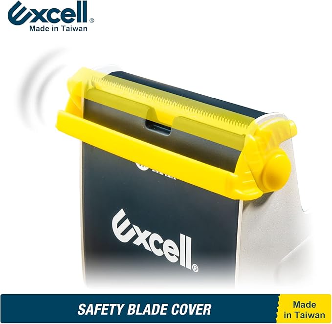 Excell ET-337 Heavy Duty Steel Desk Tape Dispenser (3" Wide) with Safety Blade Cover, Desk Top Dispenser for Home,Office, Shop, Retail Store and Warehouse Wrapping Purpose (3 Inch)