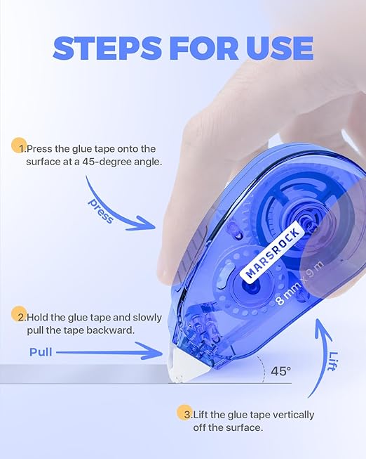 Double-Sided Tape Roller for Scrapbooking 12-Pack (0.31IN x 30FT) Adhesive Tape Glue Runner, Scrapbook Supplies and Craft Supplies for Scrapbooking, Gift Wrapping and Photo Tape