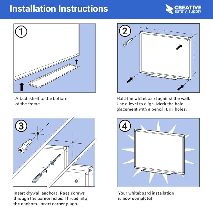 Project Planning Dry-Erase Whiteboard 36" x 24"