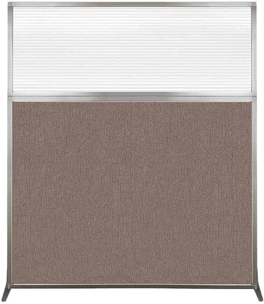 Versare Hush Screen Portable Room Divider | Workstation Wall Divider | Freestanding Privacy Hush Panels | Clear Fluted Windows | Fabric Office Divider Screen | Great for Room Separation