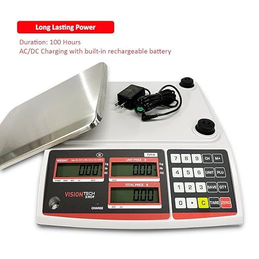 VisionTechShop TVP-30B Price Computing Scale, Lb/Oz/Kg Switchable, 30lb Capacity, 0.005lb Readability, NTEP Legal for Trade COC #19-038, NSF Certified