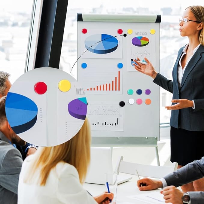 Qualsen Fridge Magnets, 30 Pcs Funny Cute Refrigerator Magnets for Whiteboard, Locker, Office, Classroom(10 Colors)