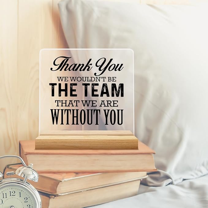Thank You Gift for Team, Coworkers Gifts for Men Women, Appreciation Gift for Coworkers, We Wouldn't Be the Team That We Are Without You Acrylic Desk Sign Office Decor