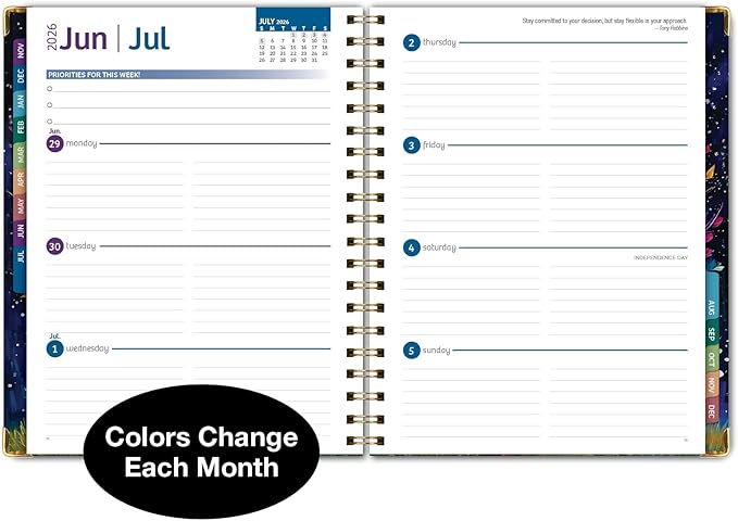 HARDCOVER 2026 Planner, 8.5"x11": 14 Months (November 2025 - December 2026), Daily Weekly Monthly Planner, Yearly Agenda, Bookmark, Pocket Folder and Sticky Note Set (Black Tree Seasons)