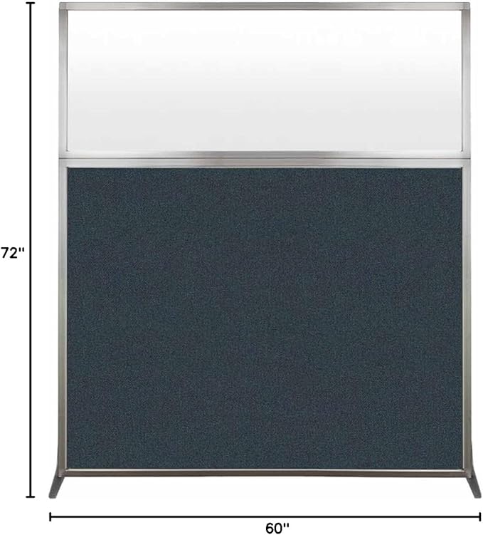 Versare Hush Screen Portable Room Divider | Workstation Wall Divider | Freestanding Privacy Hush Panels | Frosted Windows | Fabric Office Divider Screen | Great for Room Separation