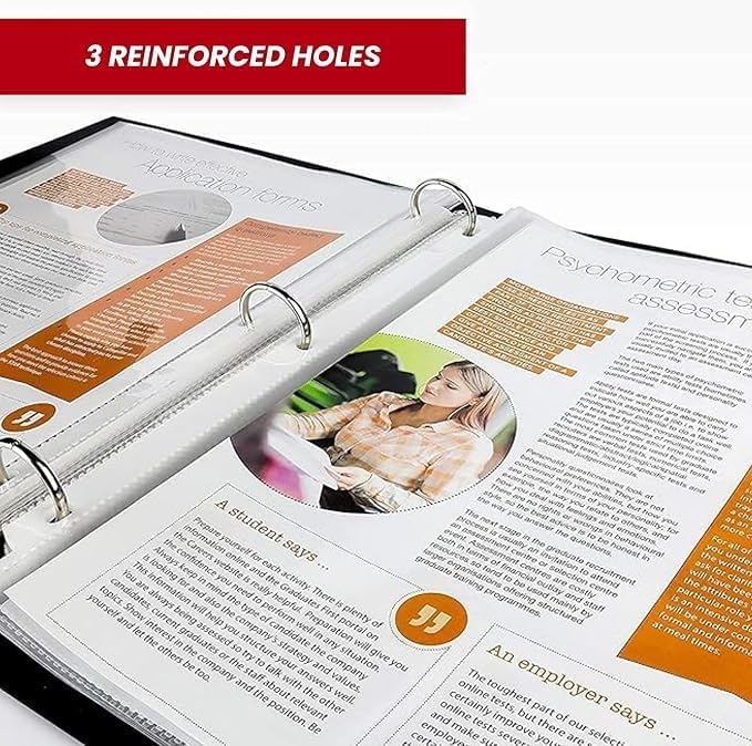 Office Werks 1000 Bulk Sheet Protectors, 8.5 X 11 Inch Clear Page for 3 Ring Binder, 35 Micron Plastic Sheet Sleeves, Durable Top Loading Paper Protector with Reinforced Holes Archival Safe