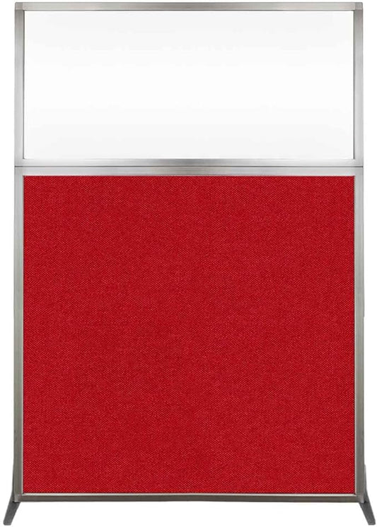 Versare Hush Screen Portable Room Divider | Workstation Wall Divider | Freestanding Privacy Hush Panels | Clear Windows | Fabric Office Divider Screen | Great for Room Separation