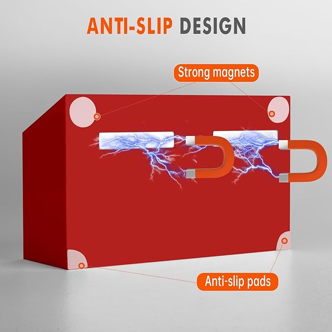 BEYGORM Magnetic Dry Erase Marker Holder for Whiteboard,Non-slip Acrylic Magnet Pen Holder for Fridge Refrigerator,Locker Organizer for Work,Locker Accessories,Pencil Cup for Desk(Red)