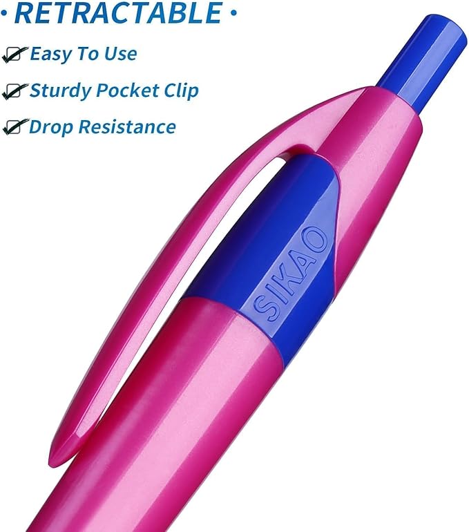 Pens Bulk, 60Pack Blue Gripped Slimster Bulk Ballpoint Smooth Writing No Smear, Blue Ink 1.0mm, Wholesale Click Retractable Server Pens, School Office Supplies