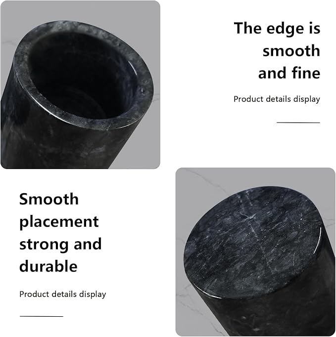 Marble Pencil Pen Holder for Desk,Makeup Brush Holder, Stand for Desk Marble Pattern Pencil Cup for Kids Durable Organizer Ideal Gift for Home, Office(Black)