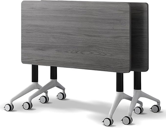 Conference Room Table with Flip-Top Design for Dynamic Meetings, Business Table Computer Desk with Heavy-Duty Frame,Foldable Seminar Meeting Tables for Home Office (2, B, 61IN)