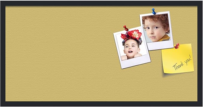 PinPix 36x18 Inch Cork Bulletin Board. This Decorative Framed Pin Board Comes with Honey Pastel Design and a Satin Black Frame. Ideal for Home Office Decor or Message Board (PinPix-1810)