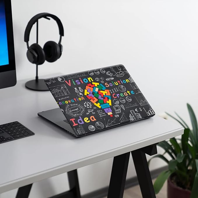 KEROM Compatible with MacBook Air 13 inch Case 2021 2020 2019 2018 Release M1 A2337 A2179 A1932, Protective Plastic Hard Shell Case & Keyboard Cover, Has Logo Cutout, Light Bulb