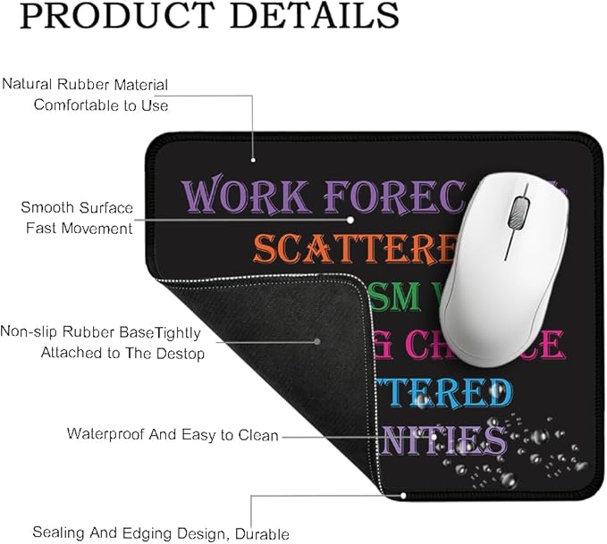 Work Forecast Rectangular Mouse Pad, Funny Mouse Pad for Colleague, Coworker Sarcastic Gifts, Office Gifts for Coworkers, Funny Employee Gifts for Men Women, Sarcastic Teacher Gifts D