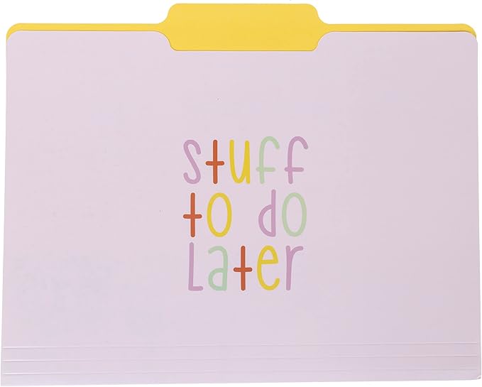 Graphique Designer “Trying My Best” File Folders | Set of 9 (3 Designs) | Letter Size Organizers | Decorative Office Supplies | Durable Coated Cardstock | 1/3-Cut Tabs