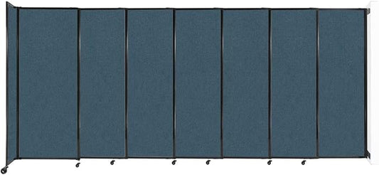 Wall-Mounted Sliding StraightWall Room Divider | Adjustable Widths | Locking Wheels | Room Separator | Up to 15'6" Wide x 6'10" Tall Caribbean Fabric Panels