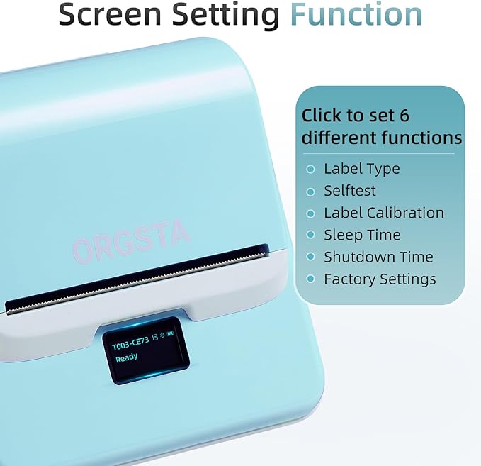 ORGSTA Label Maker Machine with Tape, T003 Thermal Label Maker, 3.15 Inch Bluetooth Label Printer Compatible with Phone & PC, Sticker Printer Barcode Thermal Maker for Small Business, Home, School