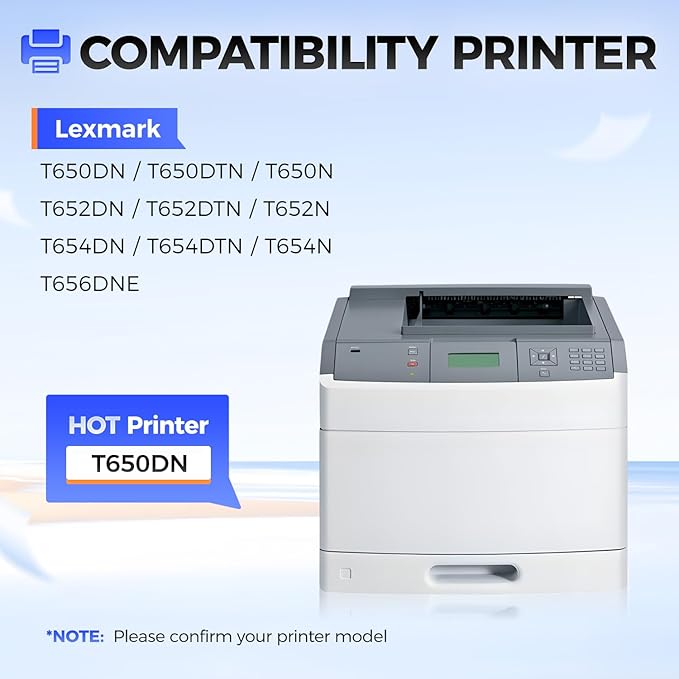 T650A11A Toner Cartridge with chip Black High Yield 1-Pack Replacement for Lexmark T650A11A Toner Compatible with Lexmark T650DN T650DTN T650N T652DN T652DTN T652N T654DN T654DTN T654N T656DNE Printer