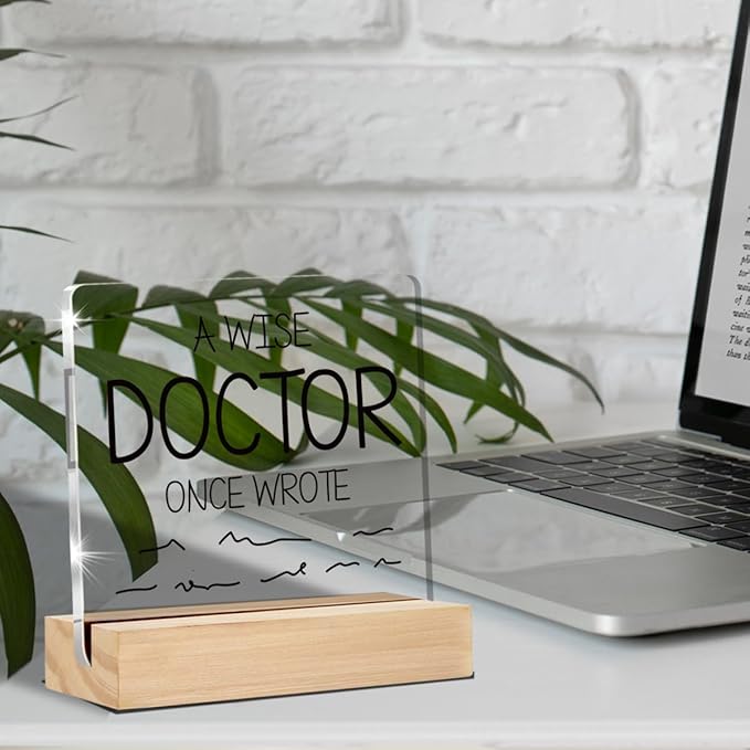 Doctor Gifts for Women Men Medical Office Decor Unique Gift for Medical Assistant Dental Office Desk Decorative Signs Plaques 4 x 4 Inches acrylic