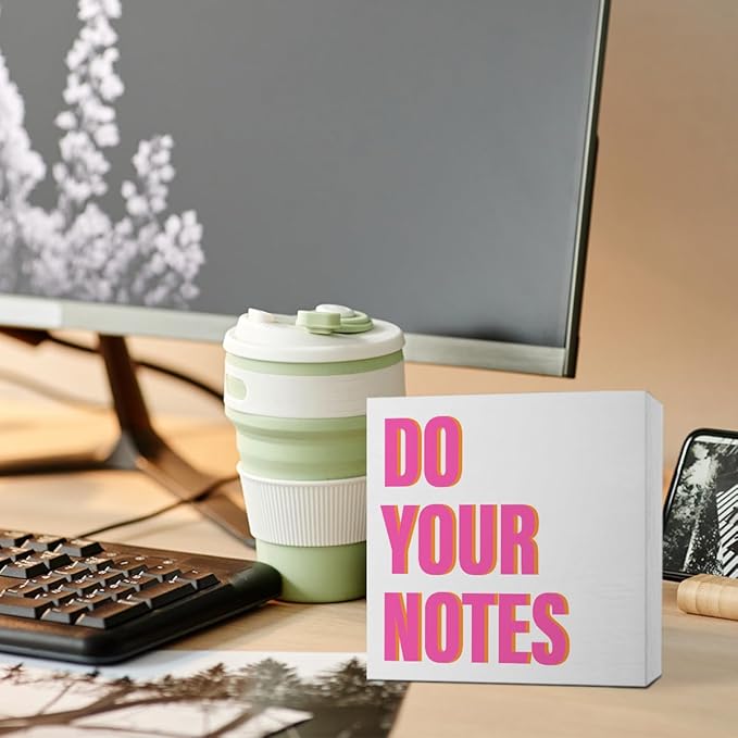 thoqii Therapy Office Desk Decor for Women, Mental Health Decor School Counselor Psychologist Therapist Office Decoration for Homeschool Classroom Bedroom, Do Your Notes Sign Wooden Box